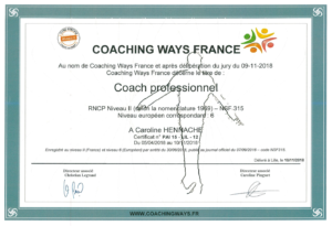 Caroline Hennache - Diplome Coach Professionnel